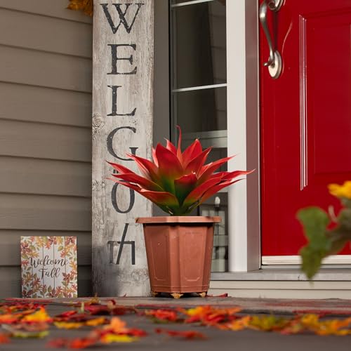 Fall Fake Agave Artificial Plant Outdoor (Red Green / 22 Inches)