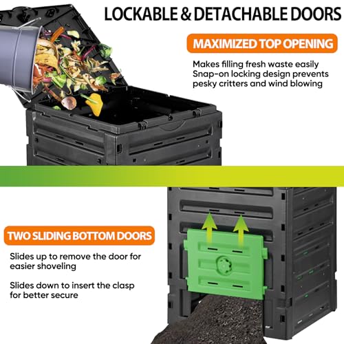 Compost Bin Outdoor Composter BPA Free Material