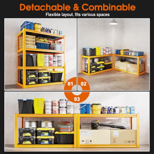 40" W Yellow Garage Shelving with Double (40" W X 19.7" D X 59.9" H)
