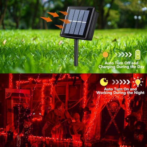 2 Pack Halloween Solar Fairy Lights (Red)