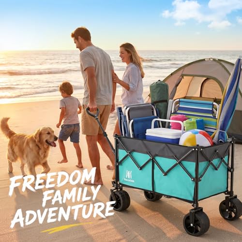 330Lbs Collapsible Folding Wagon (Light Blue / 165L)