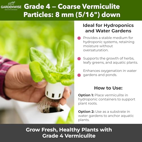 Organic Coarse Vermiculite for Indoor Gardening Plants and Mushrooms (640 Ounce)