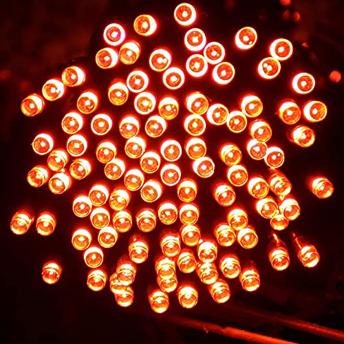 2 Pack 144 FT 400 LED Solar Halloween Lights String Outdoor Orange (Orange / 2 Pack 400 LED)