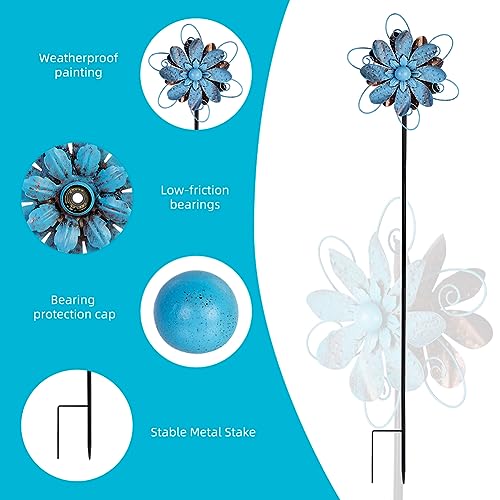 Wind Spinners Outdoor (Flower-blue)