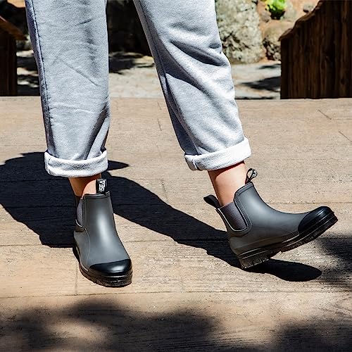 Women's Short Rain Boots Waterproof Ankle Chelsea Boots