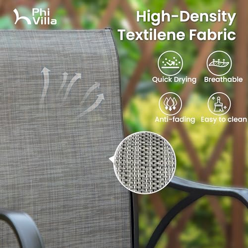 Outdoor Bar Stools 360°Swivel Set of 2 (Dark Gray / 2 Piece)