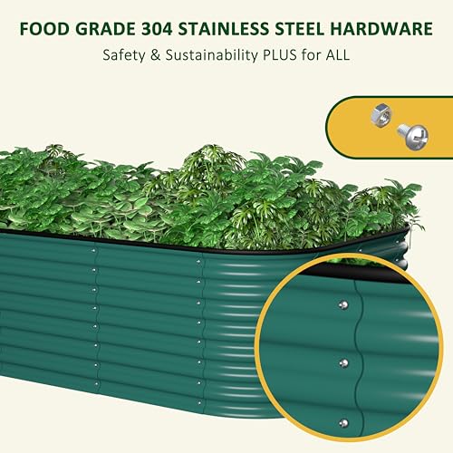 8'x4' Raised Garden Bed (Green / 8x4x2FT)