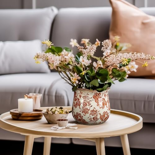 6 Inch Vintage Ceramic Planters Crackle Glaze