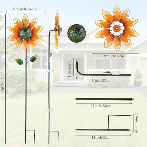 2 Pack Sunflower Wind Spinner (Sunflowers)