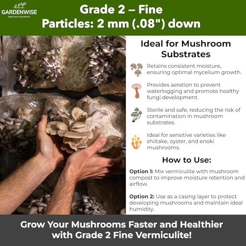 Organic Fine Vermiculite for Indoor Gardening Plants and Mushrooms (640 Ounce)