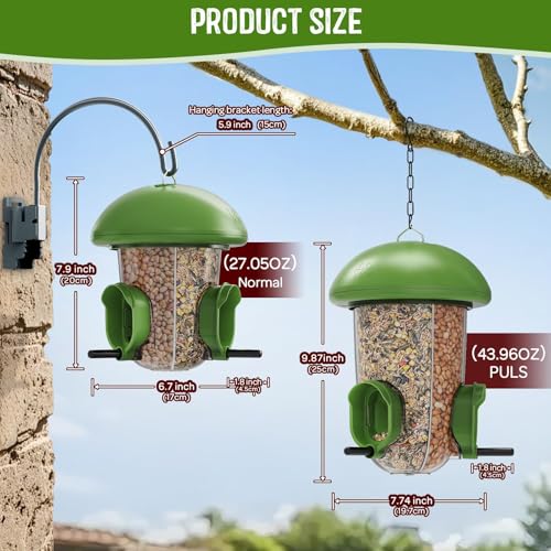 LONA Bird Feeder with 3 Compartments (Green / MAX)
