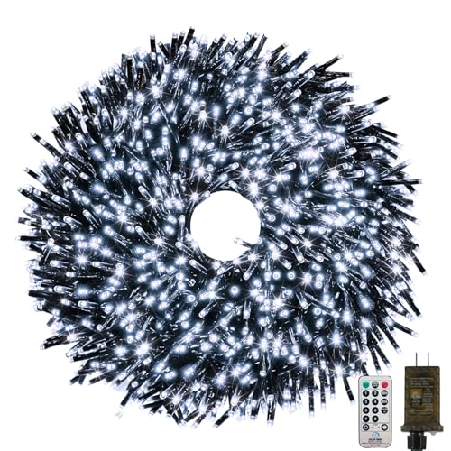 Christmas Cluster Lights 50FT 1000 LED String Lights with Remote Cool White (Cool White / 1000LED)