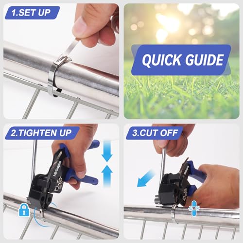 Metal Zip Tie Gun Kit with 200 Pcs 12" Stainless Steel Cable Ties (Silver / 12 inch (200 pcs) + Tool (0.12-0.47 inch))
