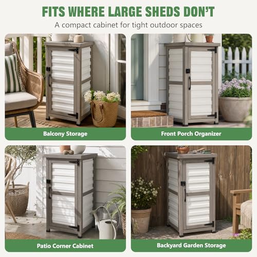 Outdoor Storage Cabinet (White / 18" x 18" x 34")
