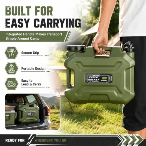 5 Gallon Camping Water Jug with Spigot (Green5-5 gal)