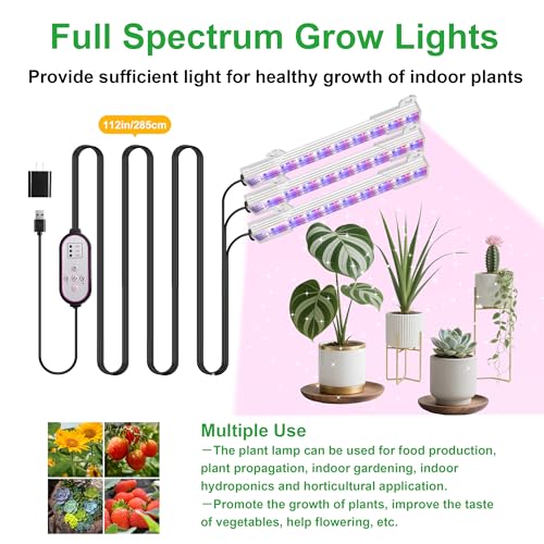 7.8'' 3 Head LED Grow Light Strips (Red+Blue+Yellow / 7.8Inch 3 Head 1 Pack)