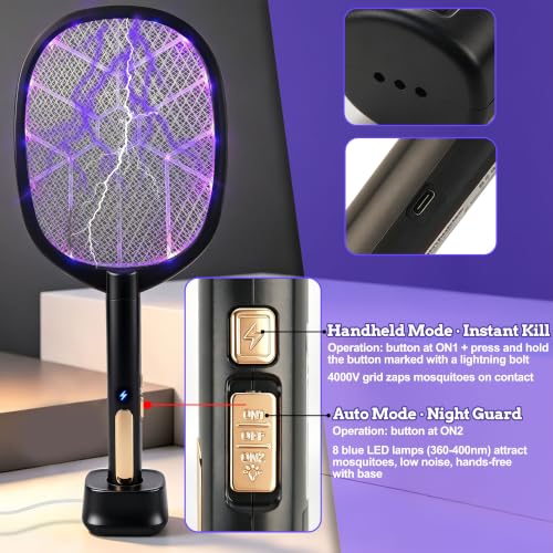 2 Packs Electric Fly Swatter (Black)