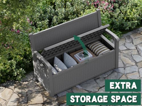 80 Gallon Outdoor Storage Bench (Dark Grey)