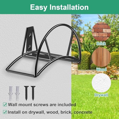 Garden Hose Holder Wall Mount (Black / XL)