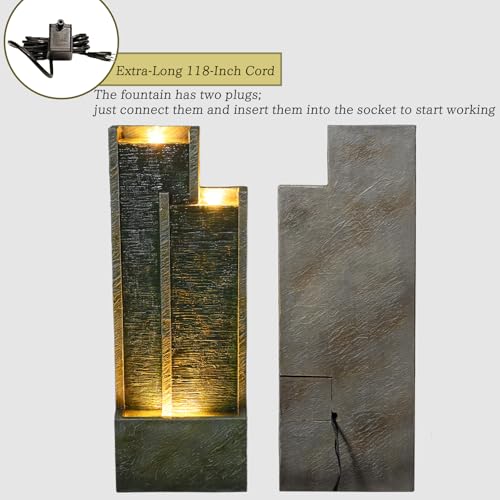 Indoor Water Fountain 35.4 (Black & Grey / 35.4 inch)