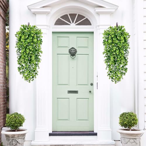 8Pcs Fake Hanging Plants 3ft Fake Plants Vines Greenery (Light Green Ivy Vines-thickened / 8Pcs Plants)