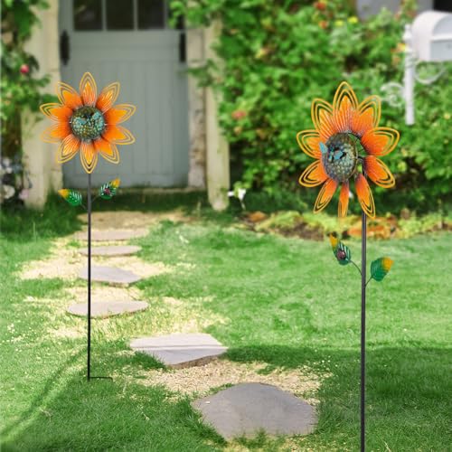 2 Pack Sunflower Wind Spinner (Sunflowers)
