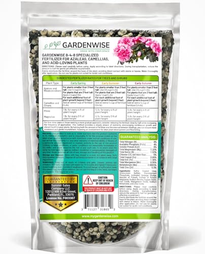 8-4-8 Acidic Fertilizer for Azaleas, Camellias (Camelia), Hydrangeas, Blueberries, Gardenias, Magnolia Trees, Evergreens, and Rhododendrons - Ideal Iron-Rich Plant Food (2 QUARTS) (64 Ounce)