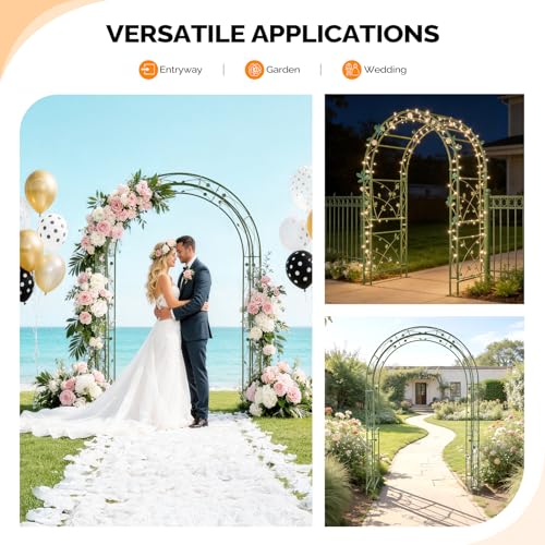 Garden Arbor Arch for Wedding Ceremony Party (Arch Top, Olive Green)