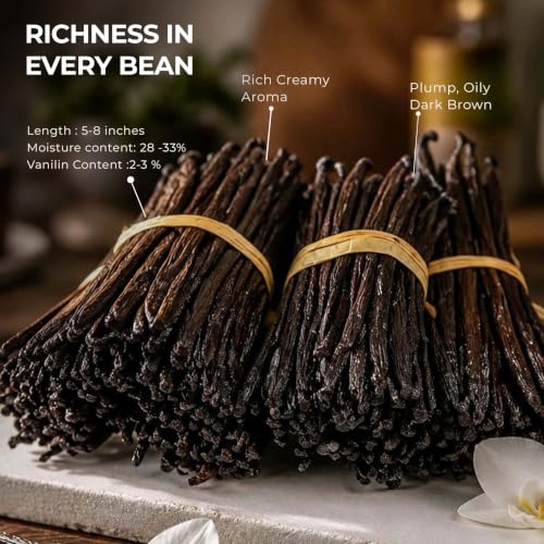 25 Whole Vanilla Beans Grade A ++ (25 Count)