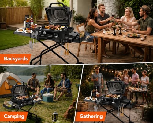 42.5" x 13.3" Outdoor Foldable Grill Stand for Ninja Woodfire Grill (31 IN.)