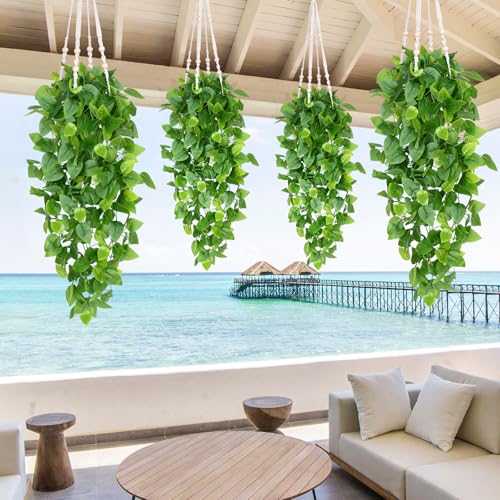 Fake Hanging Plants (Epipremnum Aureum / 4Pcs Plants)