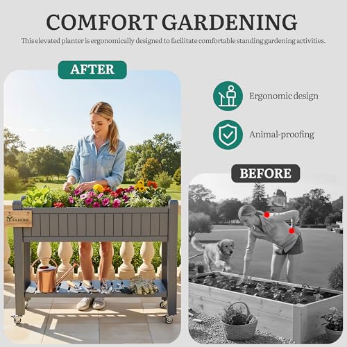 43.3x17.7x34 in Elevated Garden Bed