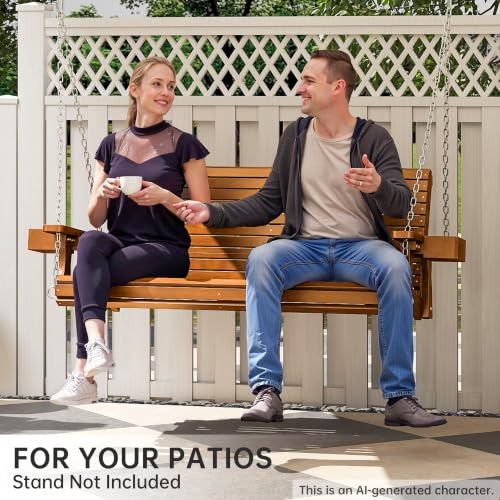 Wooden Outdoor Porch Swings (Teak Tone / 4 FT)