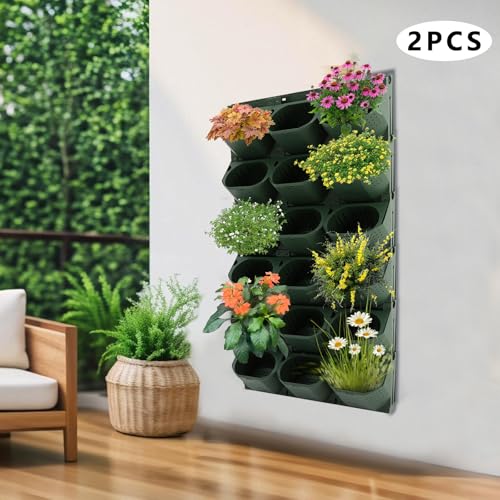 Vertical Wall Planter with 36 Pots (Army Green / 36 Pots)