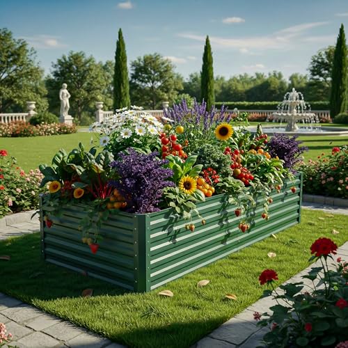 6x3x2ft Galvanized Raised Garden Bed (6x3x2ft / Green)