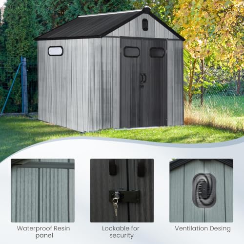 Domi 8x8 FT Resin Outdoor Storage Shed (8x8FT)