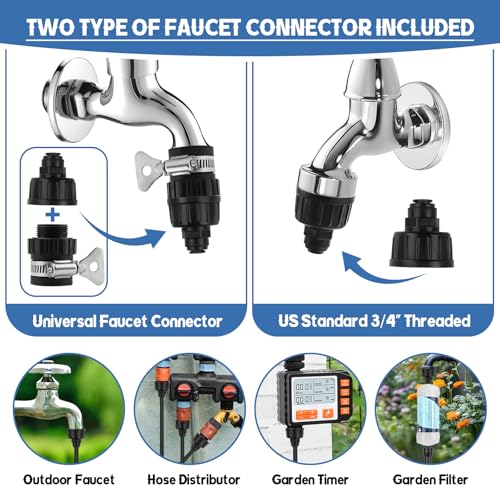 100FT Misters for Outside Patio with 30 Brass Mist Nozzles (100FT-Black)