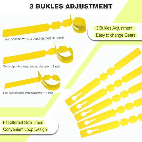 Plant Labels 200Pcs Yuanling Plastic Plant Tree Tags Wrap Around Hanging Tags Nursery Tree Markers Adjustable Garden Labels for Indoor Outdoor Gardening Plants (Yellow)