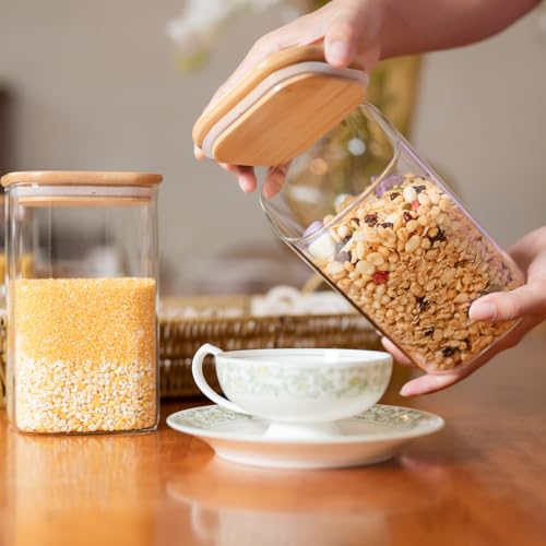 6 Pack Glass Food Storage Jars 37 oz