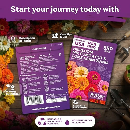 550 Cut and Come Again Zinnia Heirloom Flower Seeds