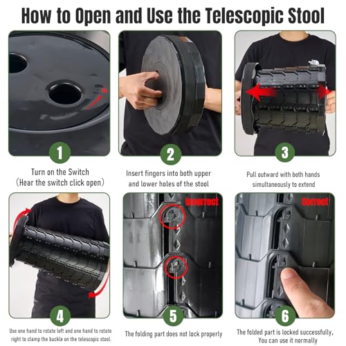 Collapsible Stool 2 Pack (Black / 2pack)