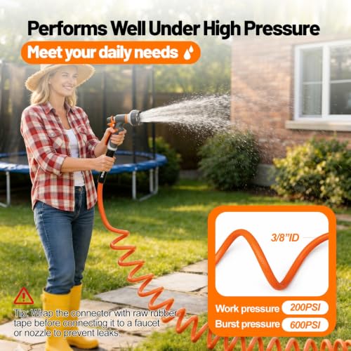 Hot Cold Garden Water Coil Hose 50 ft x 1 (50FT)