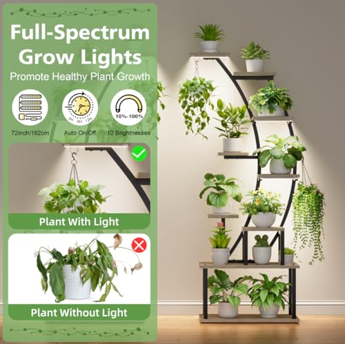 2 Pack Plant Stand Indoor with Grow Lights