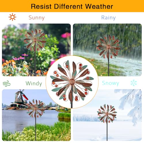 Metal Wind Spinners Outdoor (13inch(Patina))