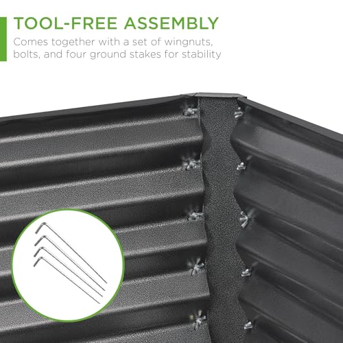 6x3x2ft Outdoor Metal Raised Garden Bed (6x3x2ft / Gun Metal)
