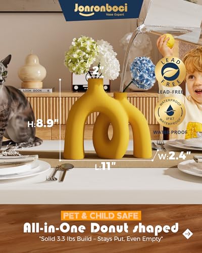 Hug Donut Decorative Vase Set (Yellow)