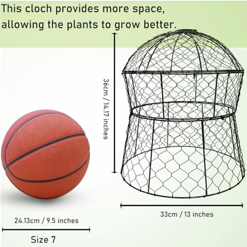 Garden Cloches for Plants 6 Pack Metal Plant Protectors from Animals Chicken Wire Cloche Updated Plant Cages for Outdoor Plants Vegetables Seedlings 13" D x 14" H (6 Pack)