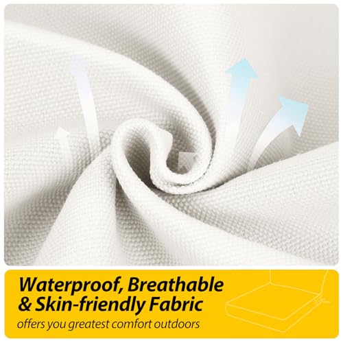 Outdoor Chair Cushions (Linen White / 23"x23"x5" / 23"x13.5")