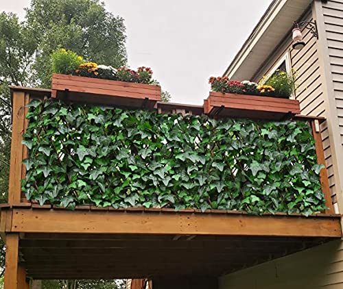 Expandable Fence Privacy Screen for Balcony Patio Outdoor (Green-ivy)