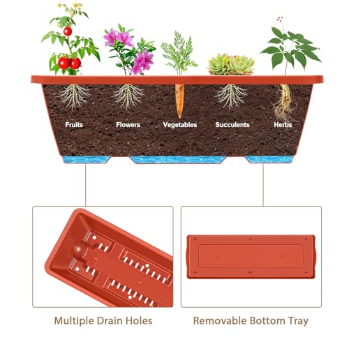 4 Tier Vertical Raised Garden Bed Planters for Outdoor Plants Herb Garden Planter with Drainage Holes Standing Garden Planters for Herbs Flowers Vegetables Plants (Brick Red)